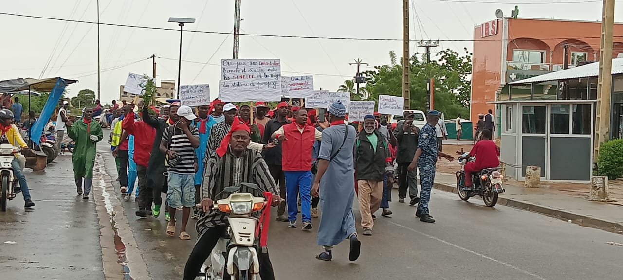 MARCHE DE PROTESTATION DES RIZICULTEURS DE BAKEL CONTRE L’ARRÊT DES STATIONS DE POMPAGE PAR LA SENELEC